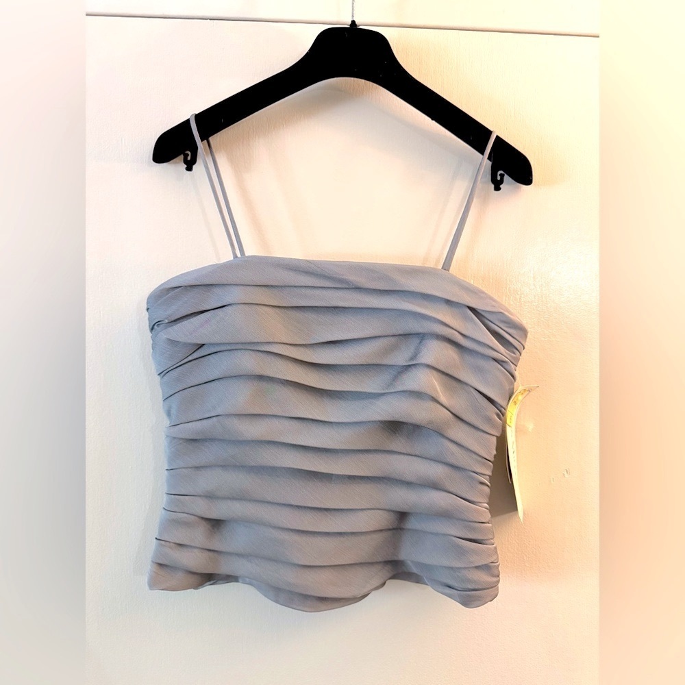 NWT Y2K Karen Miller vintage ruffle grey corset top Size 6 chiffon made in USA